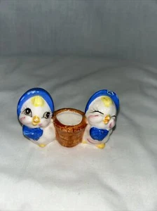 Vintage blaue Haube Küken Zahnstocherhalter anthropomorph - Bild 1 von 10