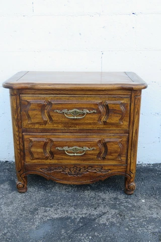 French Distressed Carved Nightstand Side End Bedside Table 2480 Cover