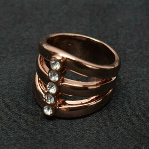 Avon Essential Metals mehrreihiger Ring, roségoldfarben, Größe 8 - Bild 1 von 3