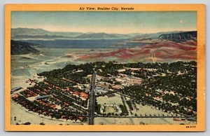 Postal Air View Boulder City Nevada lino - Imagen 1 de 2