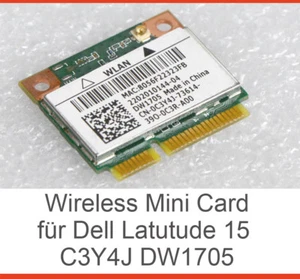 Wi-Fi WLAN WIRELESS CARD NETZWERKKARTE FÜR DELL INSPIRON 15 C3Y4J DW1705 #D01 - Bild 1 von 1