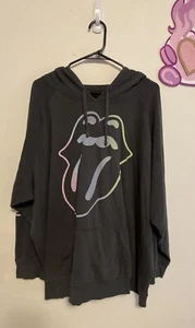 The Rolling Stones NYC Jacket Tour 1975 Retro Hoodie Size 5 Gray Music XXL? T8 - Picture 1 of 12