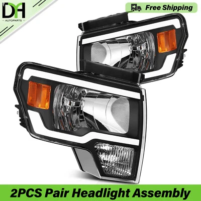 2pcs/Pair Headlight Assy w/ LEDDRL For 2009-2014 Ford F150 F-150 Pickup Headlamp - Image 1 of 4