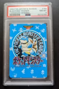 PSA 8 Pokemon Carddass Giapponese 1996 156 Blastoise Carta Allenatore Bandai - Foto 1 di 2