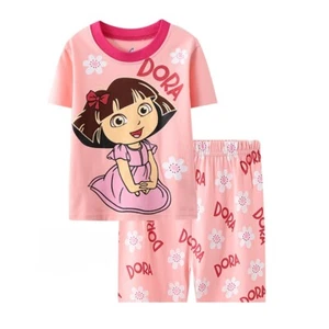 NEW Disney Cartoon Girls Short Sleeve 2-Piece Pajama Set - Picture 1 of 2