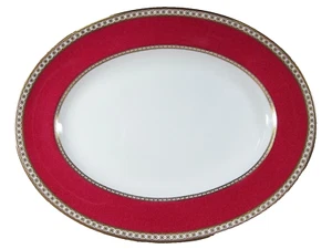 Wedgwood Ulander Powder Ruby Oval Serving Platter 13.75 MADE IN UK NEW BOX (S) - Picture 1 of 3