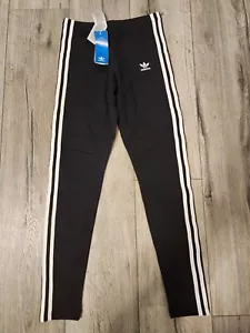Adidas Girls Cotton Leggings Size Large L Black New! NWT - Picture 1 of 2