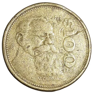 1984 Mexico $ 100 Pesos Presidente Carranza Eagle Coin - Picture 1 of 3
