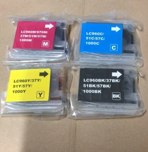 4 ( 1 each BK C M Y) Compatible Inks to replace Brother LC1000 Cartridges - Picture 1 of 2