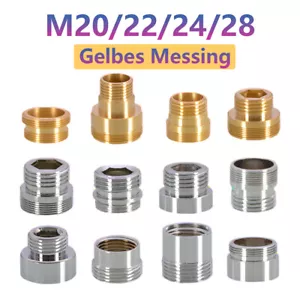Anschluss 1/2" Messing Wasserhahn Adapter Doppelgewinde Wasserfilter 20 22 24mm - Bild 1 von 26