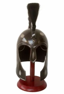 Medievale Achille Troy Film Sostegno Casco Replica Costume Nero Con IN Legno - Bild 1 von 4