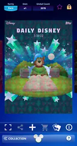 Topps Disney Collect DIGITAL Daily July 31 Refractor Little John of Robin Hood - Picture 1 of 3