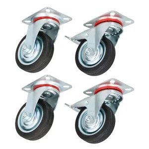 Ruedas giratorias + giratorias de 3 pulgadas 75 mm con frenos ruedas carro muebles paquete de 4 - Imagen 1 de 1