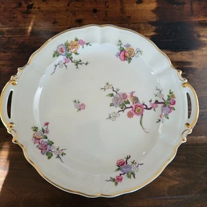 Bernardaud Limoges Bengali Pattern 11.5" Handled Cake Plate France pheasant - Picture 1 of 12
