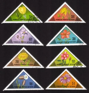 Flowers: Aster, Rhododendron, Etc Complete Set of 8 Diff (Triangle Shaped) - Picture 1 of 1