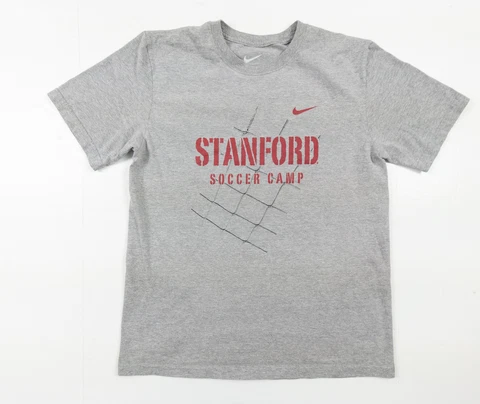 Stanford University Shirt Adult Medium Gray Short Sleeve College Soccer Nike Tee Cover