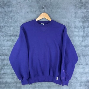 Vintage Russell Blank Crewneck Sweatshirt Purple Mens Size Medium Made In USA - Picture 1 of 8