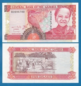 Gambia 5 Dalasis P 16a, ND 1996 UNC Signature 12 ( P 16 a ) - Picture 1 of 1