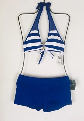 RALPH LAUREN Balboa Stripe Halter Top Boy Short Bikini Swim Suit Set NWT 6 - Image 1 of 4