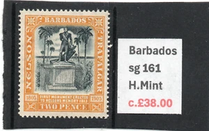 Barbados EV11 1907 Nelson 2d negro y amarillo sg 161 H.Como nuevo - Imagen 1 de 2