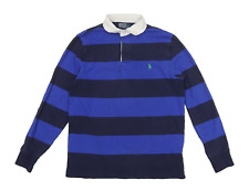 POLO RALPH LAUREN RL Mens Royal Blue Long Sleeve Rugby Polo Shirt | Size Medium