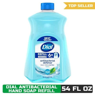 Dial Completo Antibacteriano Líquido Jabón de Manos Recarga, Agua de Manantial, 52 fl oz Foto 1 de 4