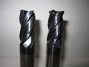 2 Stück 3/4 Zoll Hartmetall Schaftfräser Tialn beschichtet 35/38 Varialble Helix 4 Flt S/E --neu - Bild 1 von 3