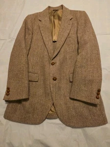 Blazer Hombre Colección Lana Marrón Espiga, Tejido a Mano 100% Lana Scott - Imagen 1 de 7