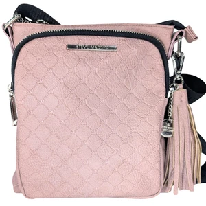 Steve Madden Glam Signature Mauve Pink Faux Leather Crossbody w/Tassel Bag Charm - Picture 1 of 11