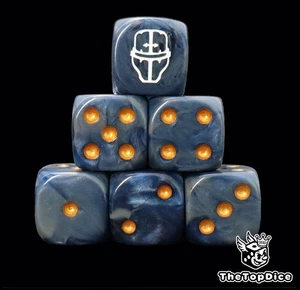 Blue noble knights for grimdark sci fi tabletop wargames D6 royal battle dice - Picture 1 of 4