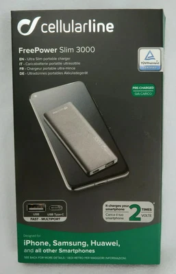 CARICABATTERIA Rapida POWER BANK Originale CELLULARLINE FREEPOWER SLIM 3000 mAh - Immagine 1 di 4