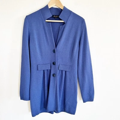 Suéter Cárdigan Luisa Spagnoli Mujer S Azul 100% Lana Virgen Abotonada Elegante Foto 1 de 4
