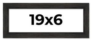 19x6 Frame Black Barnwood Picture Frame Modern Photo Frame UV Acrylic, Acid Free - Picture 1 of 9