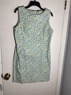 DressBarn Women Fit &Flare Sleeveless Dress White Floral Paisley Midi Sz 16 - Image 1 of 4
