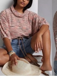 Anthropologie Pilcro Slouchy Multicolored Cowl Neck Sweater | Size XS | NWT - Picture 1 of 4
