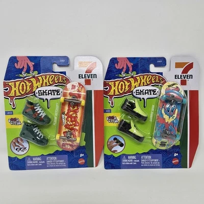 Hot Wheels Skate 7-Eleven Fingerboard Set of 2 Shoes Surprise Slush Ketchup - Image 1 of 2
