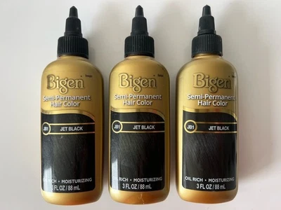 WOW! 3 Bigen JET BLACK Semi-Permanent Hair Color (3 oz Each) & FAST FREE SHIP! - Image 1 of 4