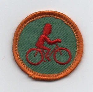 Bicycling, Junior GS Proficiency Badge, Plastic Gauze Back (1980-91) - Picture 1 of 1