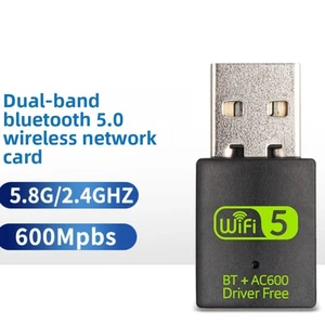 Bluetooth Bluetooth 5.0 2 in1 Dongle USB2.0 Wireless Network Card Home Office - Picture 1 of 12