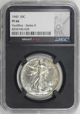 1940 Proof Walking Liberty Half Dollar 50c NGC PF66, VaultBox Series X [BN020] - Image 1 of 4