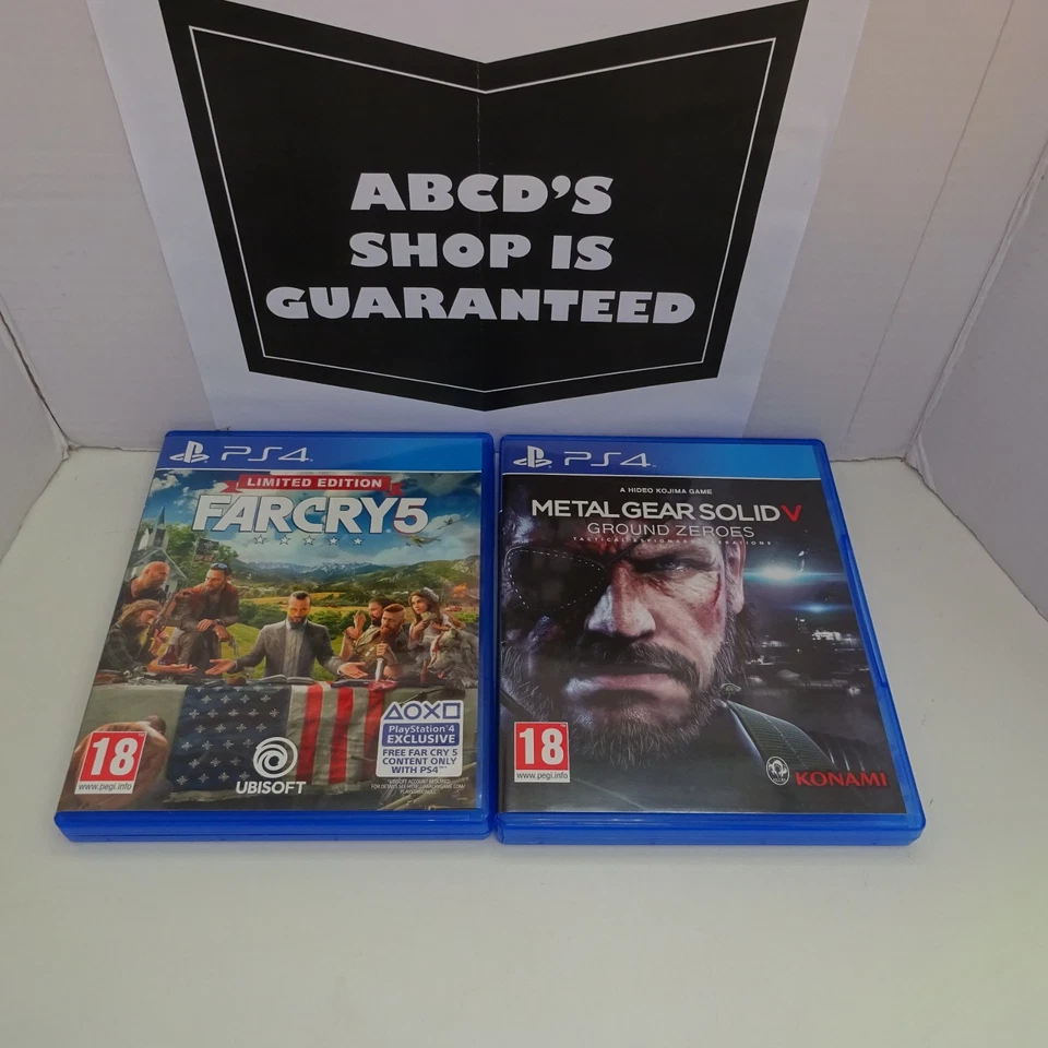 Metal Gear Solid V Ground Zeroes & FARCRY 5 PS4 2 game bundle. GOOD DISCS - Image 1 of 1