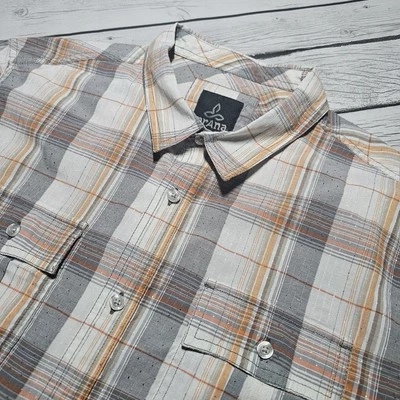 Camisa Prana Para Hombre Grande A Cuadros Ostende Ajuste Regular Botones Senderismo Aire Libre Foto 1 de 4