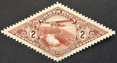 Costa Rica - 1937 Scott C26 Primera Feria Volcán Poás Correo Aéreo 2 Céntimos - Sello Foto 1 de 3