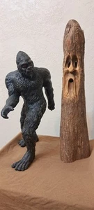 " Bigfoot" 16 and 13" High. Hard resin and carved wood. - Picture 1 of 18