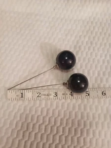 Vintage Ladies Hat Pins Set Of 2 Black/navy 5 Inch - Picture 1 of 4