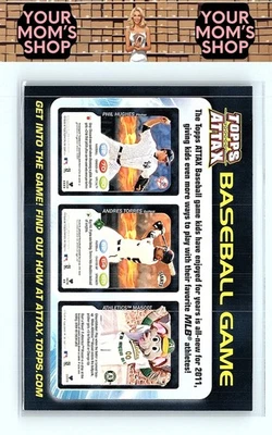 2011 Topps Attax Promo Ad Card Stomper Phil Hughes Andres Torres A's Mascot #HTO - Image 1 of 2