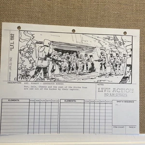 STAR WARS RETURN OF THE JEDI storyboards movie props George Lucas REBEL TROOPS - Picture 1 of 7
