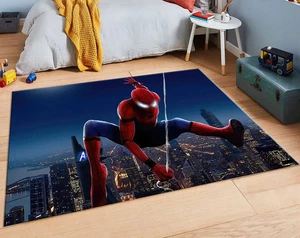 Spiderman. Spiderman. Spider Man Carpet. Digital Rug. Soft Rugs, Kids Decor Rug, - Picture 1 of 8