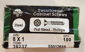 Hillman - #8 x 1 In. - Flat Head - Phillips - Cabinet Screws - (100 Ct.) - 39237 - Picture 1 of 2