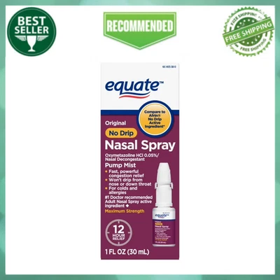 Spray nasal Equate Original sin goteo oximetazolina HCl 0,05%, máximo, 1 fl oz Foto 1 de 4